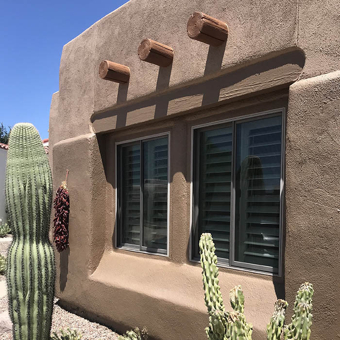 outdoor exterior shot windowed area