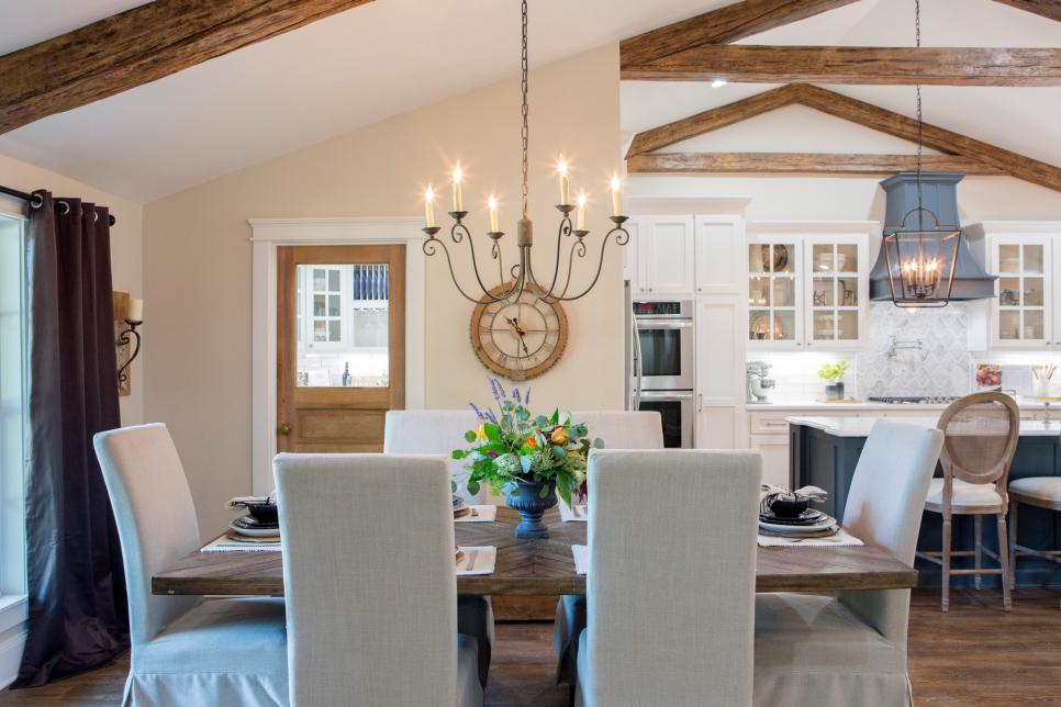 Faux Beams - Dining Room - Fixer Upper Episode