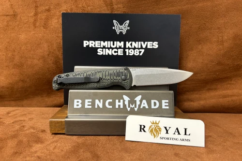 Benchmade 4300-1 CLA Automatic Drop-Point Knife | 154CM Satin Blade | Green/Black G10