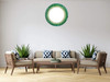 Zorigs Mirror Wall Art Décor – Handcrafted Decorative Wall Mirror, Forest Green, Olive and White Glass Mosaic, 24” Frame, 16" Round Mirror for Hallway, Bedroom, Bathroom, Living Room