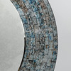 Zorigs Mirror Wall Art Décor – Mosaic 24” Round Handcrafted Decorative Wall Mirror, Amazing Mix of Multiple Colors of Silver, Sharpie Blue, and Tan with Embedded Imperial Design