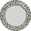 Zorigs Mosaic Mirror, Wall Art Décor – 24” Round Handcrafted Mosaic Mirror – Multi Colors on White Background for Hallway, Bedroom, Bathroom, Living Room …