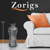 Zorigs Floor Vase, 24 Inch Mosaic Vase – Tall Cylinder Made of Terracotta with Grey and Black Glass Mosaic Pieces – Handcrafted Decorative Home Décor Accent Piece for Bedroom, Living Room, Office
