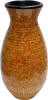 Zorigs Floor Vase, 24 Inch Mosaic Vase – Tall Cylinder Made of Terracotta with Orange Glass Mosaic Pieces – Handcrafted Decorative Home Décor Accent Piece for Bedroom, Living Room, Office