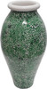 Zorigs Floor Vase, 24 Inch Mosaic Vase – Tall Cylinder Made of Terracotta with Green Glass Mosaic Pieces – Handcrafted Decorative Home Décor Accent Piece for Bedroom, Living Room, Office