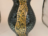 Zorigs Floor Vase, 18 Inch Mosaic Vase – Tall Cylinder Made of Terracotta with Black and Gold Glass Mosaic Pieces – Handcrafted Decorative Home Décor Accent Piece for Bedroom, Living Room, Office