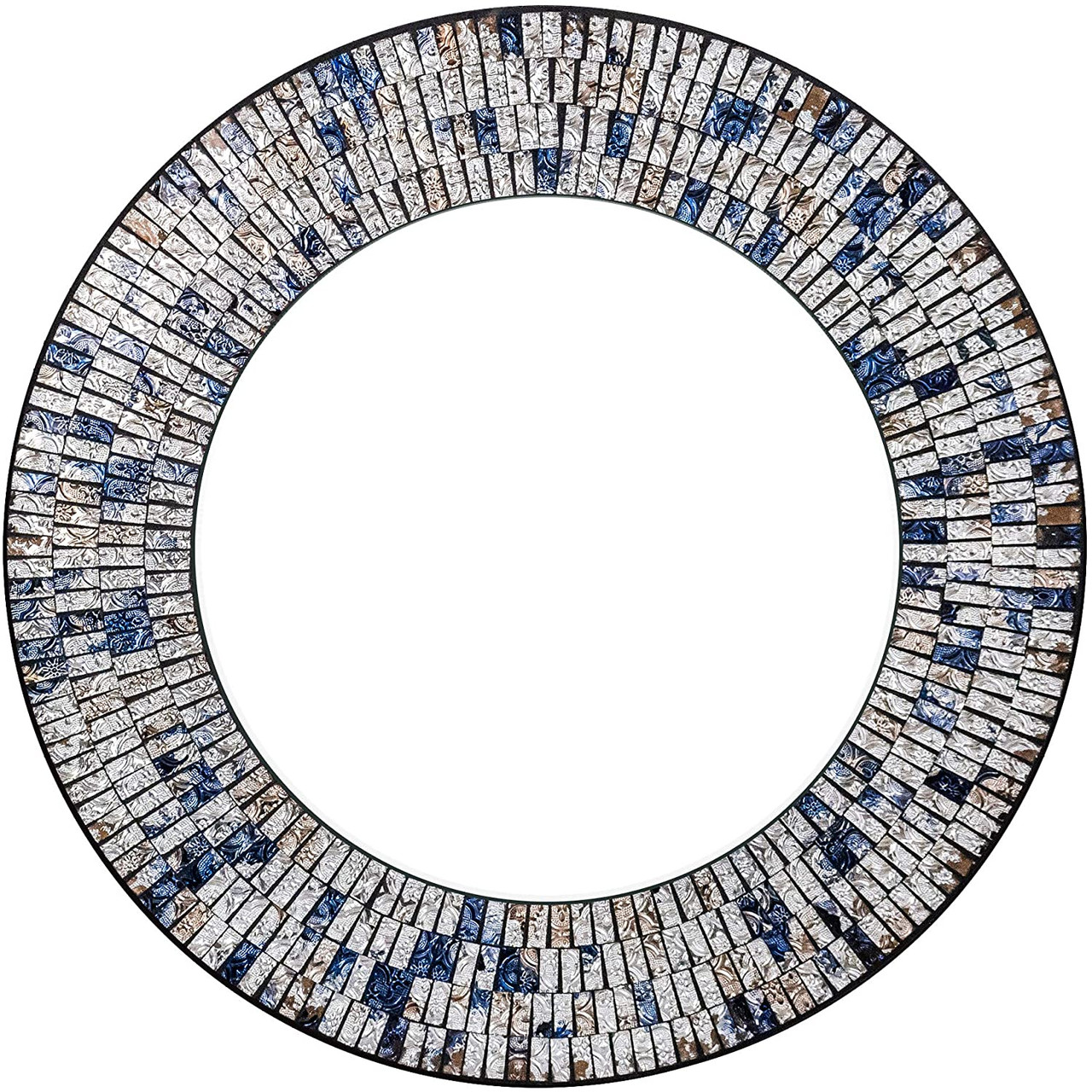 Zorigs, Handcrafted Glass Mosaic Decorative Wall Mirror, 24