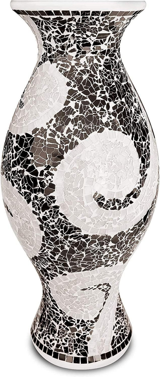 Zorigs Floor Vase - Tall Cylinder Made of Terracotta with Yellow, Black Glass Mosaic Pieces - Exquisite Home Decor Accent Piece - 24 x 10 Inches - for Zorigs Floor Vase, 18 Inch Mosaic Vase \u2013 Tall Cylinder Made of