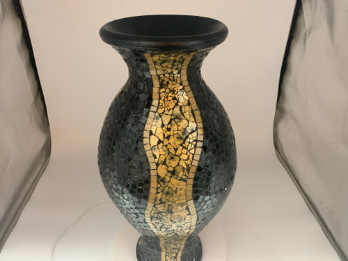 Zorigs Floor Vase, 24 Inch Mosaic Vase – Tall Cylinder Made of Terracotta with Black and Gold Glass Mosaic Pieces – Handcrafted Decorative Home Décor Accent Piece for Bedroom, Living Room, Office Zorigs Floor Vase, 24 Inch Mosaic Vase – Tall Cylinder Made of Terracotta with Black and Gold Glass Mosaic Pieces – Handcrafted Decorative Home Décor Accent Piece for Bedroom, Living Room, Office
