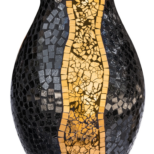 Zorigs Floor Vase, 24 Inch Mosaic Vase – Tall Cylinder Made of Terracotta with Black and Gold Glass Mosaic Pieces – Handcrafted Decorative Home Décor Accent Piece for Bedroom, Living Room, Office Zorigs Floor Vase, 24 Inch Mosaic Vase – Tall Cylinder Made of Terracotta with Black and Gold Glass Mosaic Pieces – Handcrafted Decorative Home Décor Accent Piece for Bedroom, Living Room, Office