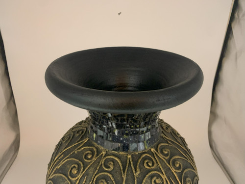 Zorigs Floor Vase, 24 Inch Mosaic Vase – Tall Cylinder Made of Terracotta with Black, Green, and Gold Glass Mosaic Pieces – Handcrafted Decorative Home Décor Accent Piece for Bedroom, Living Room Zorigs Floor Vase, 24 Inch Mosaic Vase – Tall Cylinder Made of Terracotta with Black, Green, and Gold Glass Mosaic Pieces – Handcrafted Decorative Home Décor Accent Piece for Bedroom, Living Room