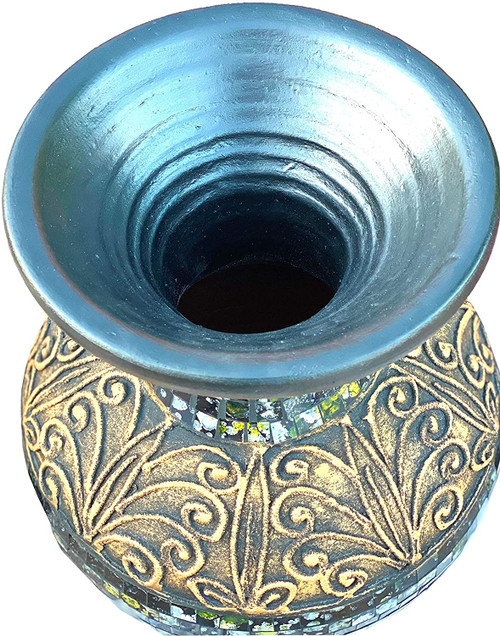 Zorigs Floor Vase, 24 Inch Mosaic Vase – Tall Cylinder Made of Terracotta with Black, Green, and Gold Glass Mosaic Pieces – Handcrafted Decorative Home Décor Accent Piece for Bedroom, Living Room Zorigs Floor Vase, 24 Inch Mosaic Vase – Tall Cylinder Made of Terracotta with Black, Green, and Gold Glass Mosaic Pieces – Handcrafted Decorative Home Décor Accent Piece for Bedroom, Living Room