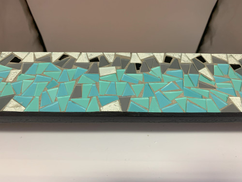 Zorigs Mosaic Mirror, Wall Art Décor – Handcrafted Decorative Wall Mirror, Sky Blue and Teal Mosaic, 32” x 24” Rectangular Mirror for Hallway, Bedroom, Living Room