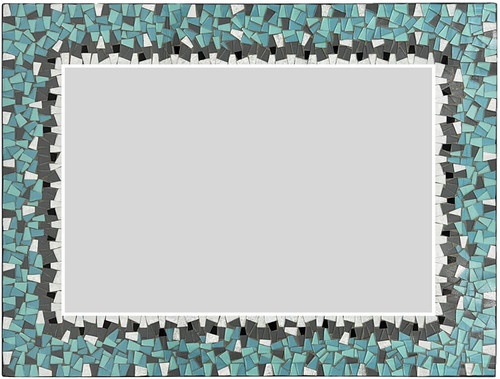 Zorigs Mosaic Mirror, Wall Art Décor – Handcrafted Decorative Wall Mirror, Sky Blue and Teal Mosaic, 32” x 24” Rectangular Mirror for Hallway, Bedroom, Living Room