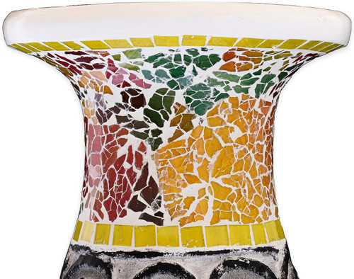 Zorigs Floor Vase, 18 Inch Mosaic Vase – Tall Cylinder Made of Terracotta with Red and Green Multicolored Glass Mosaic Pieces – Handcrafted Decorative Home Décor Accent Piece for Bedroom, Living Room
