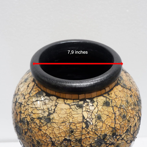 Zorigs Floor Vase, 24 Inch Mosaic Vase – Tall Cylinder Made of Terracotta with Golden Yellow and Black Glass Mosaic Pieces – Handcrafted Decorative Home Décor Accent Piece for Bedroom, Living Room Zorigs Floor Vase, 24 Inch Mosaic Vase – Tall Cylinder Made of Terracotta with Golden Yellow and Black Glass Mosaic Pieces – Handcrafted Decorative Home Décor Accent Piece for Bedroom, Living Room