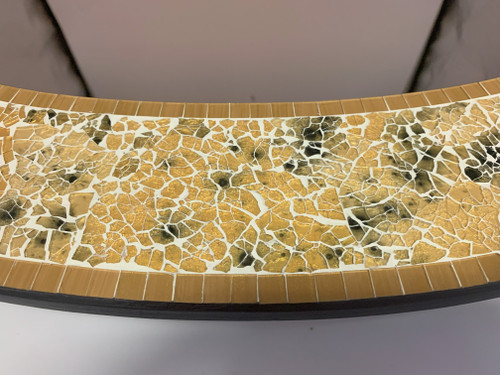 Zorigs Mirror Wall Art Décor – Handcrafted Decorative Wall Mirror, Golden Yellow and Tan Mosaic Mirror, 32” x 24” Oval Mirror for Hallway, Bedroom, Bathroom, Living Room