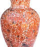 Zorigs, Decorative Tall Floor Vase – 24 x 12 Inches Tall Cylinder Vase Made of Terracotta with Coral Glass Mosaic Pieces – Exquisite Home Décor Accent Piece