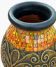 Zorigs Floor Vase – Tall Cylinder Made of Terracotta with Orange, Yellow, Red, and Black Glass Mosaic Pieces Exquisite Home Décor Accent Piece (24 x 10 Inches)