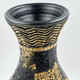 Zorigs Floor Vase 24"– Tall Cylinder Handmade Terracotta vase Decorated with Brass and Gold Color Glass Mosaic Pieces, Black Background with Gold and Brass Accent – Exquisite Home Decor Accent Piece