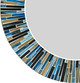 Zorigs Mosaic Mirror, Wall Art Décor – Mosaic 24” Round Handcrafted Decorative Wall Mirror, Amazing Mix of Blue, Black, White and Tan Colors with Long Mosaic Tiles for Hallway, Bedroom, Bathroom …