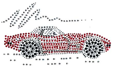 Red Corvette Iron-On Design (S2777).