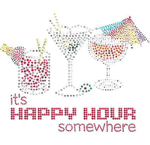 "It’s Happy Hour Somewhere" Iron-On Design (S3088-HAPPY).