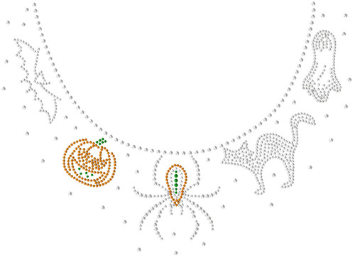 Spooky Scoop-Neckline Iron-On Design (S101299).