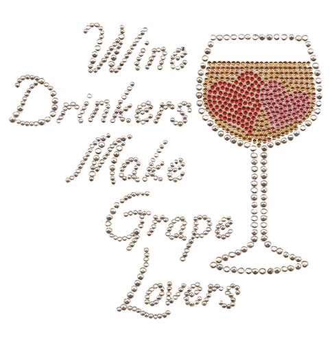 "Wine Drinkers Make Grape Lovers" Iron-On (S4542)