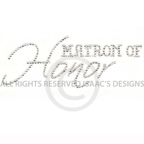 Wedding Matron of Honor Bridal Party Rhinestone Iron On Design