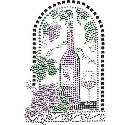 S4522 - Glass & Bottle of Wine sitting on a window