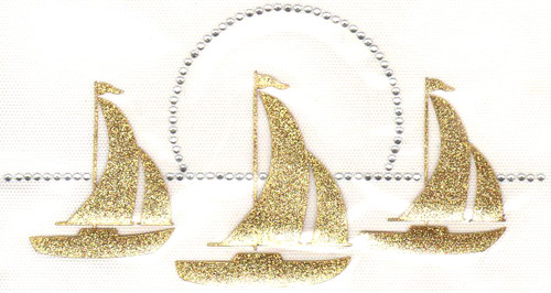 Glitter Sailboat Trio Iron-On Design (AP10034).
