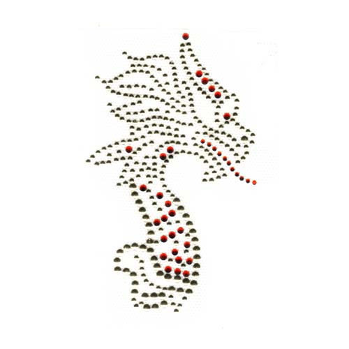 Golden Dragon Head Iron-On Design (S1959).