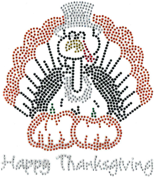 Thanksgiving Pilgrim-dressed Turkey Iron-On Design (S101285).