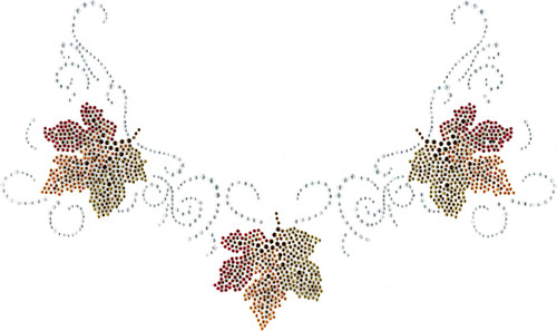 Fall Leaves Scoop-Neckline Iron-On Design (S8450).