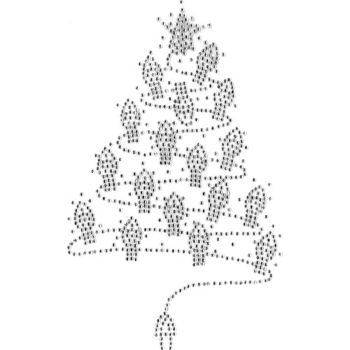 All-Clear Holiday Lights Tree Iron-On Design (S101266-CLR).