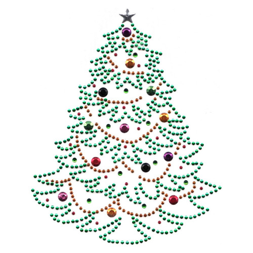 Decorated Christmas Tree Iron-On Design (S2004).