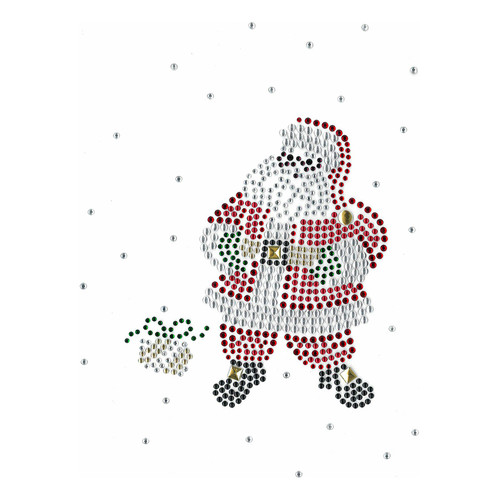 Santa with a Christmas Gift Iron-On Design (S1375).