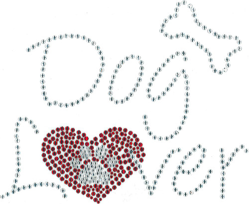 Dog Lover w/Red Heart, Paw & Bone.