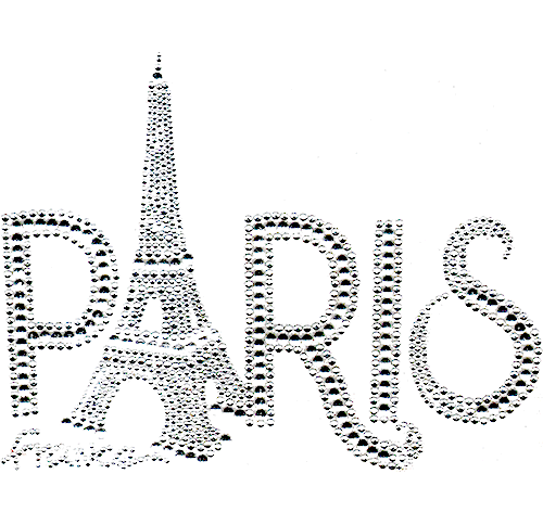 Paris France Eiffel Tower Bold Font Iron On Design