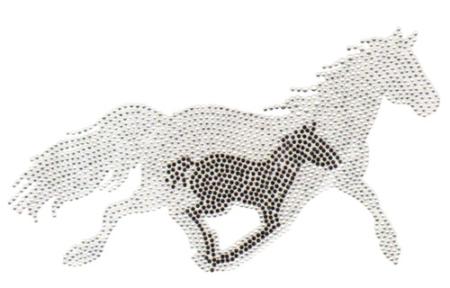 Running Horse with Baby Horse Shadow Iron-On Design (Small)