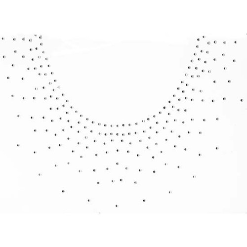 Scoop Neck Neckline Clear Scattered Rhinestone Iron On Design