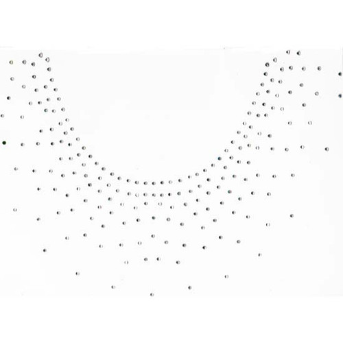 Scoop Neckline Scattered AB Iridescent Rhinestone Iron On Design