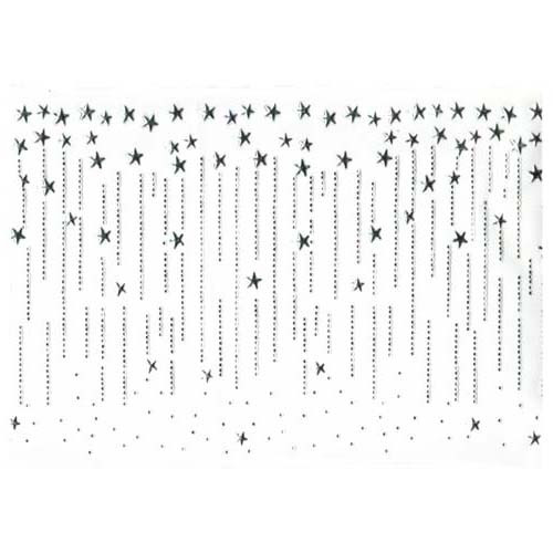 Silver Shooting Stars Trim Iron On Design