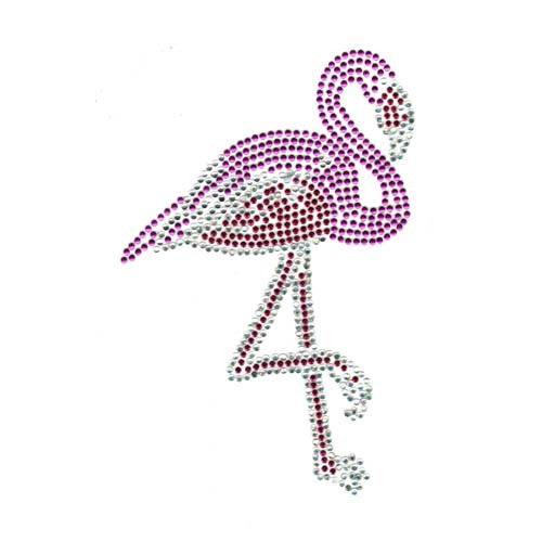 Single Standing Pink Flamingo Tropical Bird Iron On Design