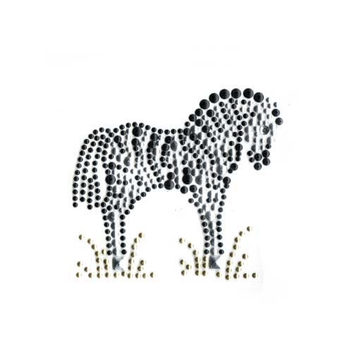 Single Standing Zebra in Grass Iron On Design