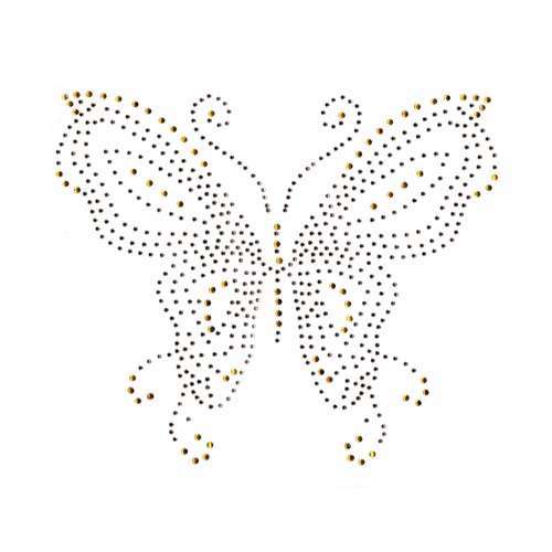 Topaz Gold Single Butterfly Iron On Design