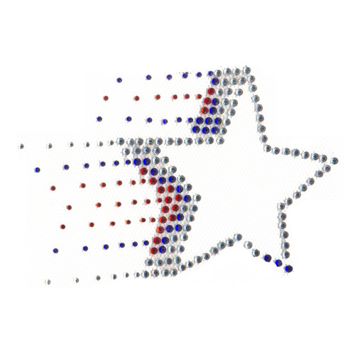 USA American Flag Patriotic Bursting Star Single Iron On Design