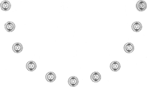 Silver Donuts & Crystal Scoop Neckline.