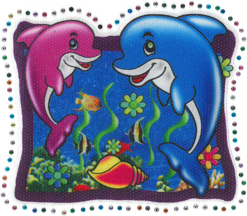 applique, iron on, transfer, satin, stud, sublimation, dolphin, fish, sea, underwater